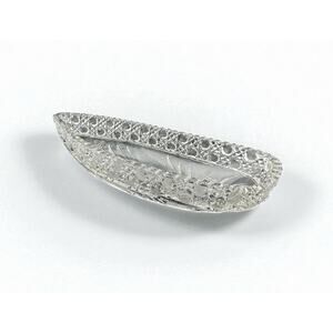 American Brilliant Period Canoe Celery Dish Leaves Crosshatch Design Sawtooth